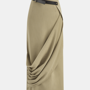 Belted Asymmetrical Drape Skirt