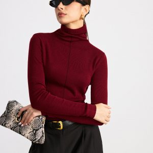 Reversible Turtleneck Wool Blend Sweater