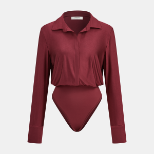 Collared Long Sleeve Bodysuit