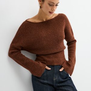 Wool Blend Off-Shoulder Sweater