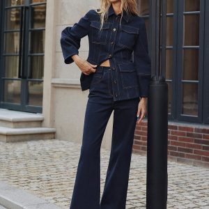 High-Waisted Straight-Leg Jeans