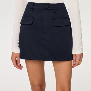 Cotton Blend Mini Skirt without Belt