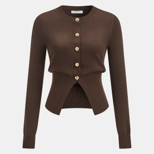 Metal Button Knit Cardigan