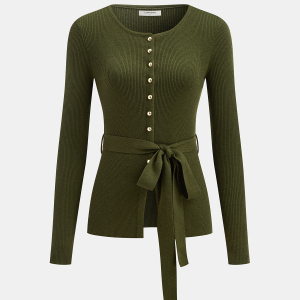 Wool Blend Belted Cardigan