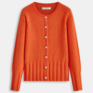 Floral Button Wool Blend Cardigan