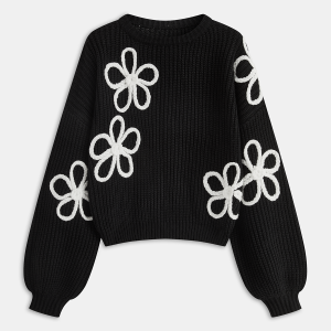 Flower Applique Sweater
