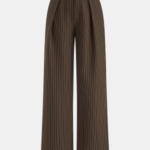 Belted Striped Smart Pants