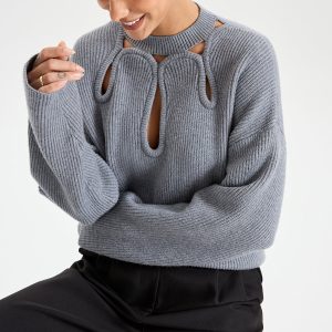 Cut-Out Knit Sweater