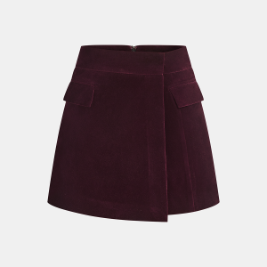 Corduroy Asymmetric Mini Skirt