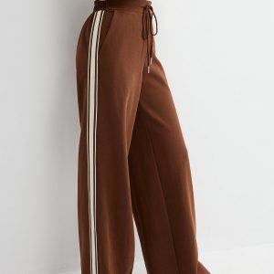Side-Stripe Drawstring Mid-Waist Sweatpants