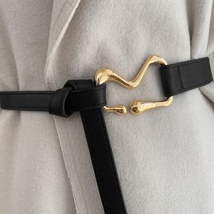Unique Gold Buckle Knot Detail Belt