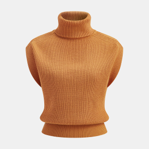 Turtleneck Sleeveless Sweater Vest