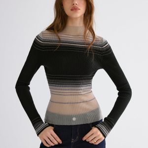 Gradient Mesh Knit Top
