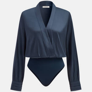 Satin V-neck Bodysuit