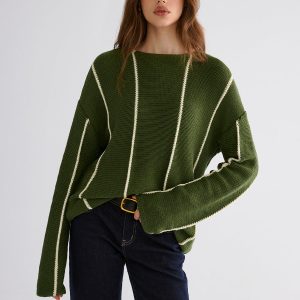 Contrast Striped Sweater