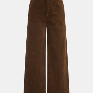 Mid-Waist Corduroy Wide-Leg Pants