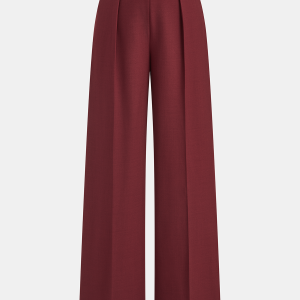 High-Waisted Chain Pleated Wide-Leg Pants
