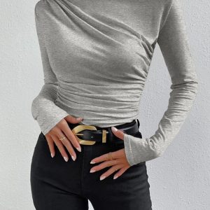 Ruching Long Sleeve Shirt