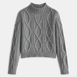 Cable Knit Mock Neck Sweater