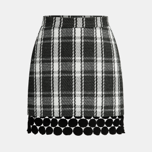 Checked Plaid Circle Linked Mini Skirt
