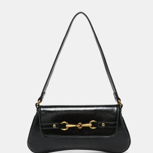 Horsebit PU Leather Shoulder Bag