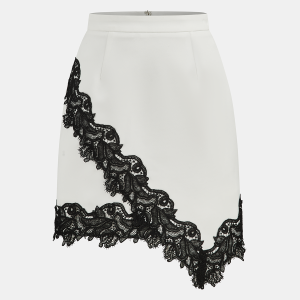 Lace Trimmed Satin Wrap Skirt