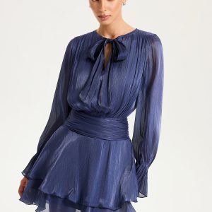 Ruched Waist Ruffle Mini Dress