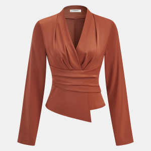 V-Neck Asymmetric Blouse