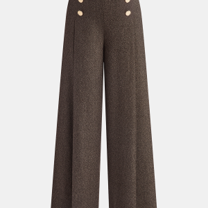 Buttoned Twill Retro Pants