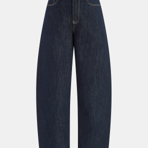 Mid-Waist Curved-Leg Jeans