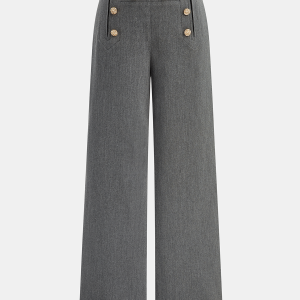 Metal Detail Wide-Leg Pants