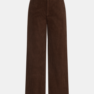 Mid-Waist Corduroy Belted Pants