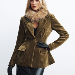 Velvet Single Button Blazer