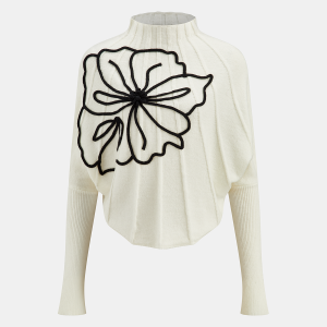 Floral Applique Knit Sweater