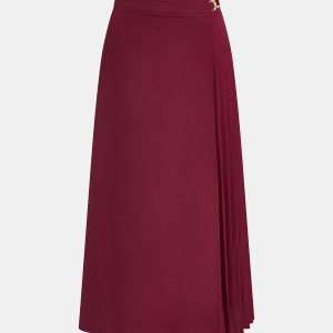 Asymmetric Pleated Maxi Skirt