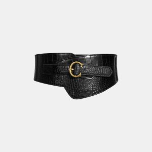 Crocodile Embossed Wide Belt