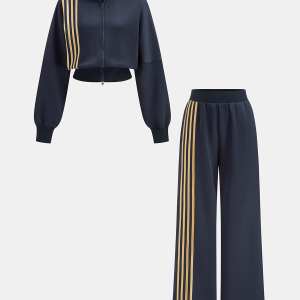 Quadruple Stripe Sweatshirt and Pants Set