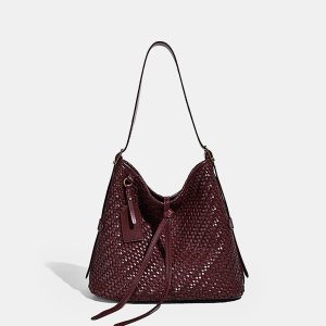 Woven PU Bucket Bag
