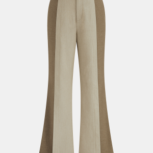 Two-Tone Paneled Flared Pants