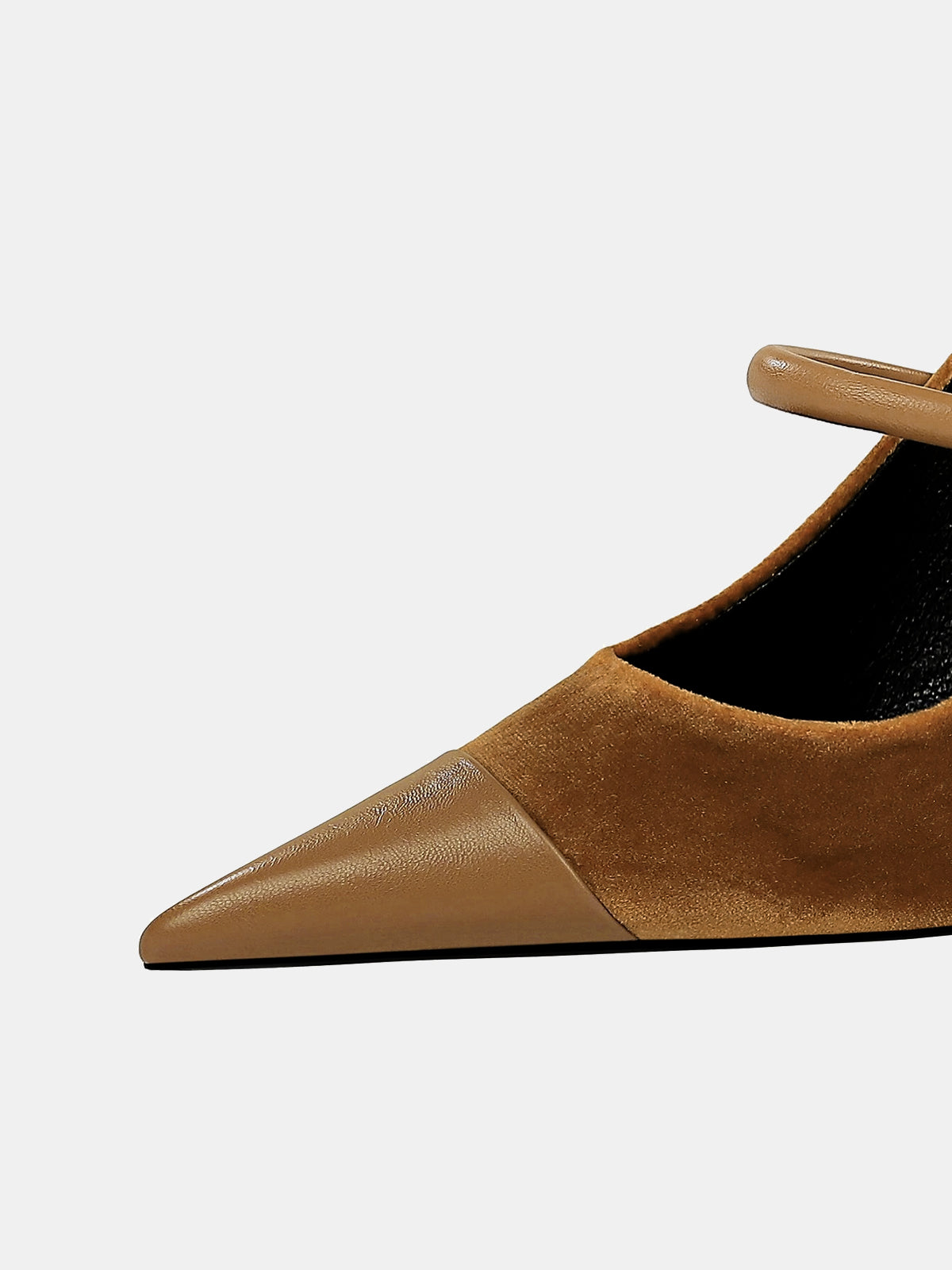 Faux Suede Pointed-Toe Mary Jane Pumps - Image 4