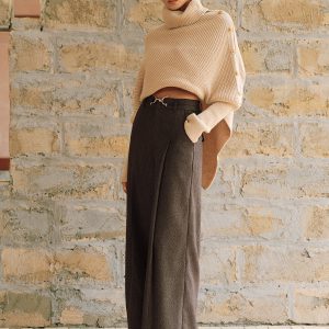 High-Waist Pleated Wide-Leg Pants