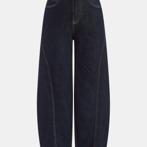 Denim Curved-Leg Jeans
