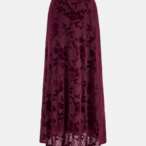 Floral Jacquard Mesh Maxi Skirt