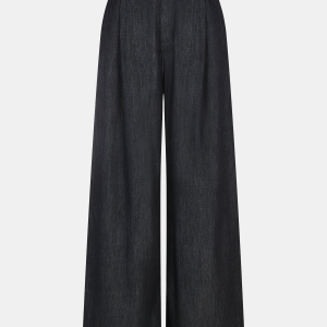 High-Waist Denim Extra Long Wide-Leg Pants