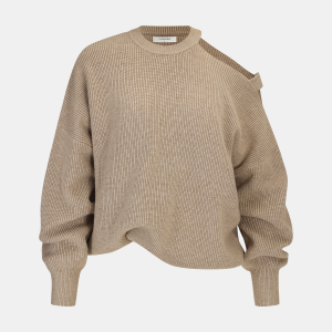 Asymmetric Cut-Out Shoulder Sweater