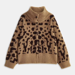Leopard Print Fuzzy Knit Cardigan