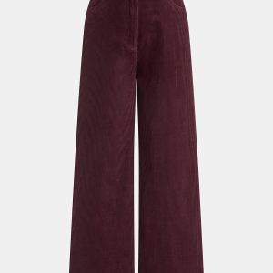Belted Corduroy Straight-Leg Pants