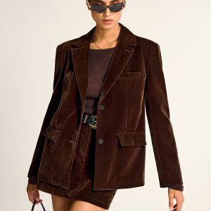 Velvet Shawl Collar Blazer