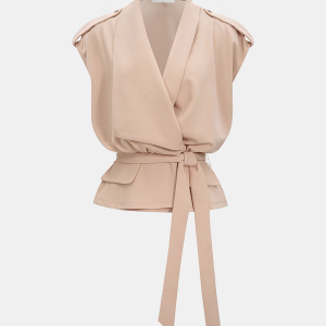 Tie-Waist Wrap Sleeveless Vest