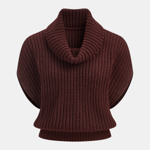 Cowl Neck Chunky Sweater Vest